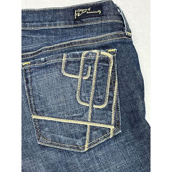 Citizens of Humanity Jeans Womens 29 Bardot Capri Stretch Preppy Dark Wash - Picture 9 of 13